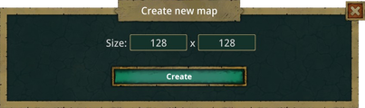 Map Editor: Create new map screen